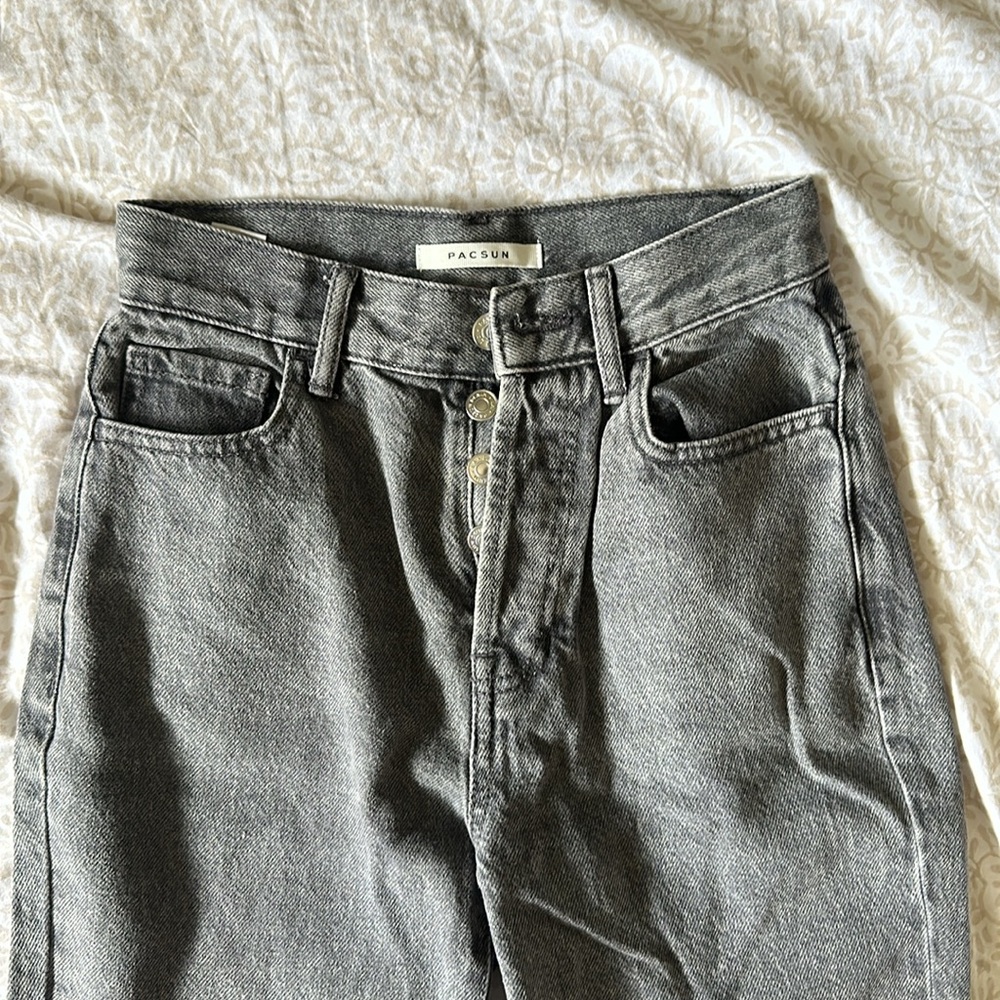 PacSun Gray High Rise Straight Jeans - Picture 3 of 9
